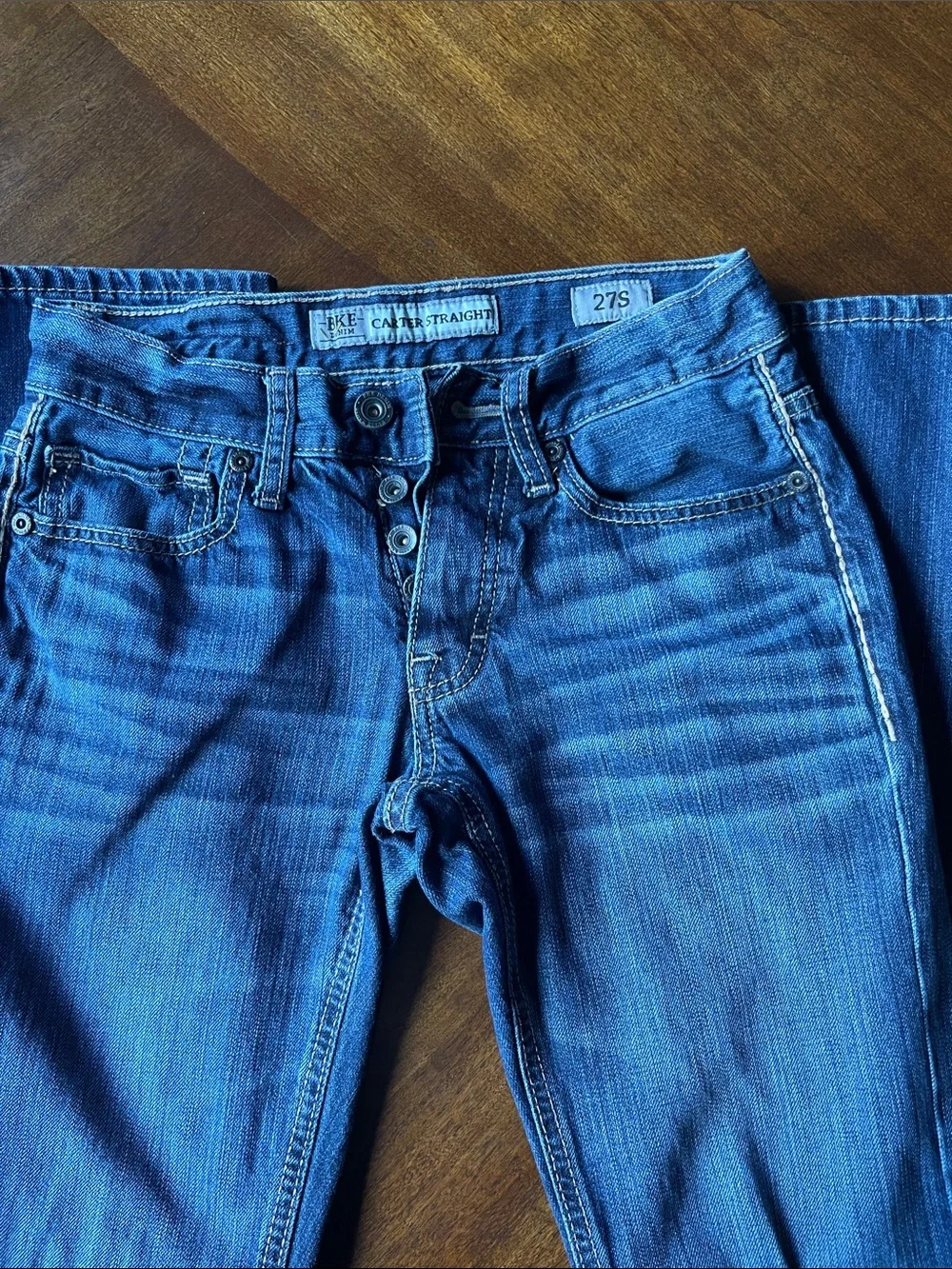 BKE Men’s Slim Straight Jeans in Deep Blue